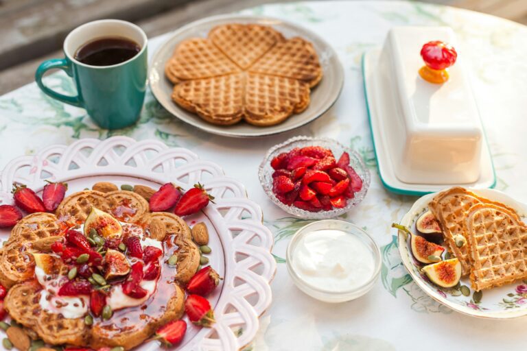 strawberry waffles